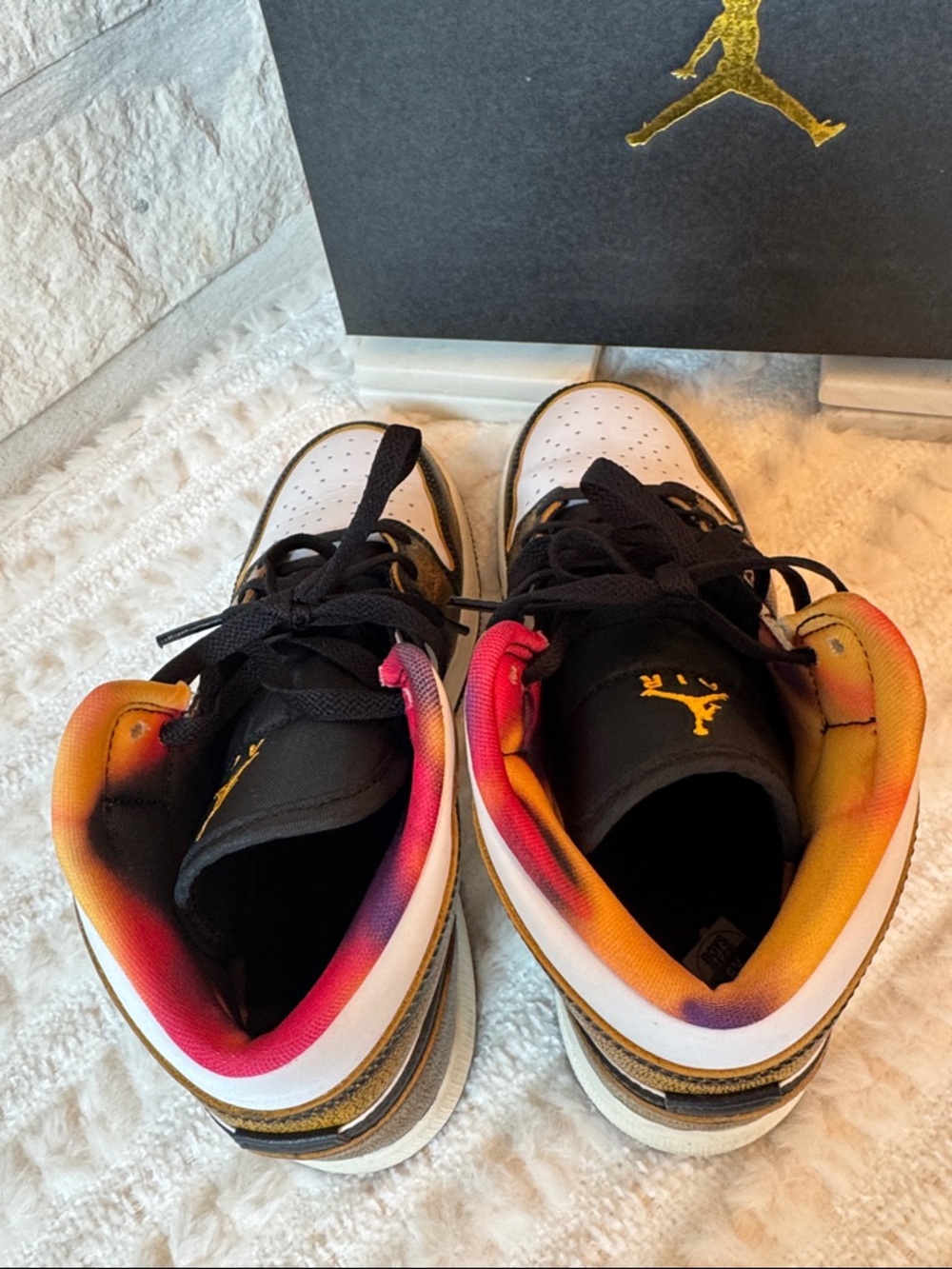 Nike Air Jordan 1 Retro High OG Black and Gold Sneakers - Picture 5 of 9